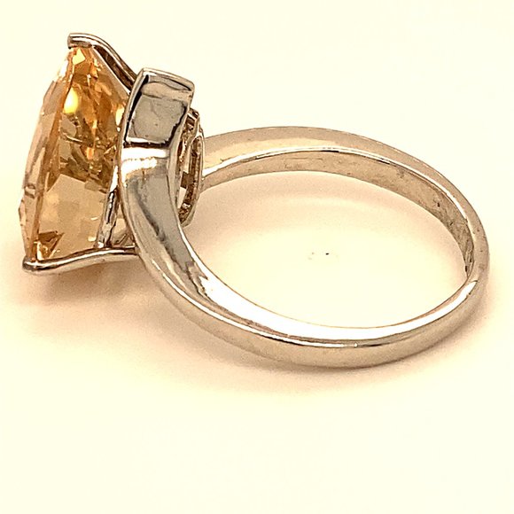Imperial Topaz 11.50ct Solid 18K White Gold Ring - Picture 5 of 6